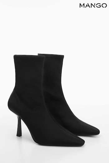 Mango Black Pointed Heel Ankle Boots (Q51736) | £50