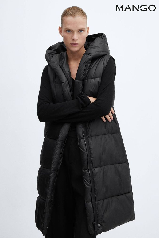 Mango black puffer coat online