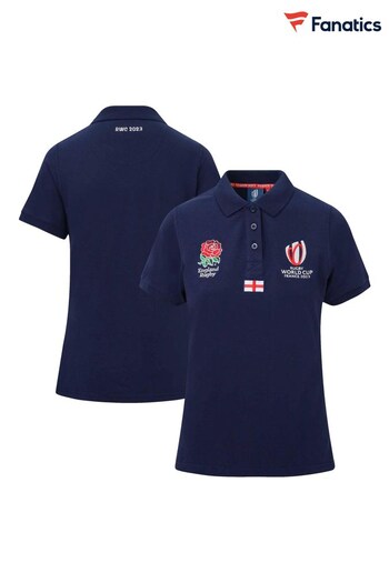 Fanatics Blue Rugby World Cup 2023 England Polo Camisa Shirt (Q51871) | £45