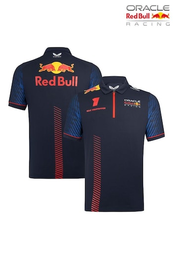 Red Bull Racing Oracle 2023 Max Verstappen Team Black Polo Shirt (Q51999) | £70