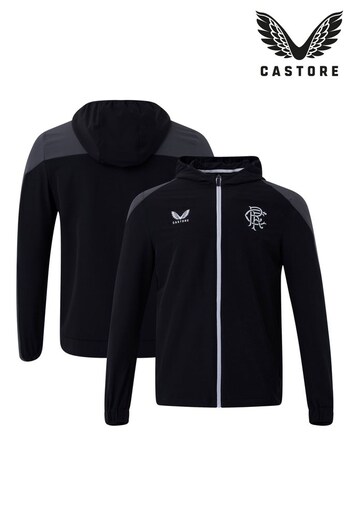 Castore Glasgow Rangers Players Travel Hooded Black Jacket (Q52055) | £75