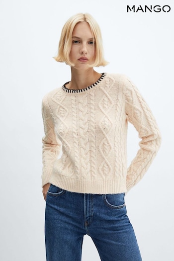 Rounded Neck Long-sleeved Cable Knit Jumper (Q52188) | £36