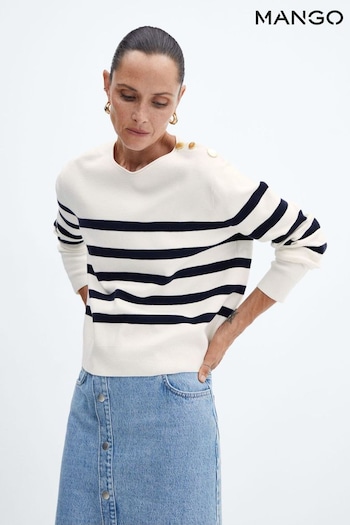 Mango Navy Striped Jumper (Q52254) | £36