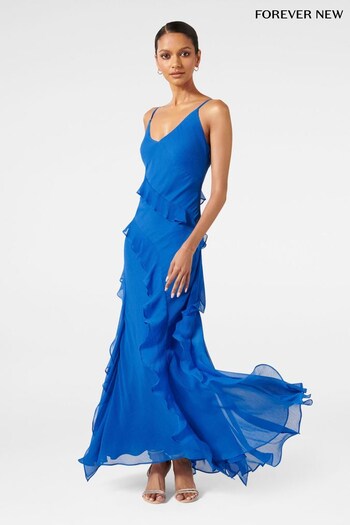 Forever New Blue Petite Poppy Ruffle Gown (Q52711) | £110