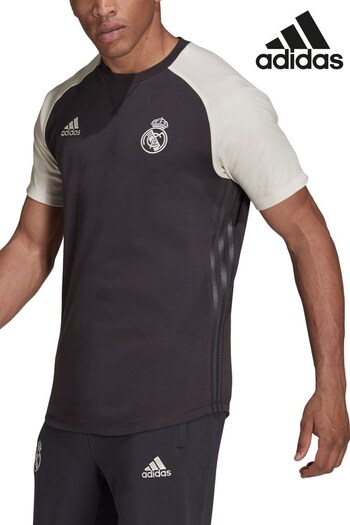 adidas Grey Real Madrid Travel T-Shirt (Q52906) | £43