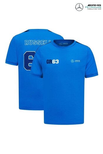 Mercedes Racing Blue AMG Petronas F1 George Russell 63 Sports T-Shirt (Q52942) | £57