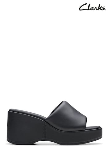 Clarks Black Leather Manon Glide Sandals (Q52998) | £90