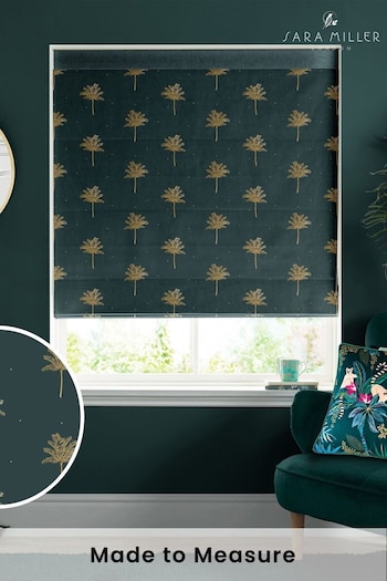 Sara Miller Forest Green Small Palm Made to Measure Blinds (Q53134) | £79