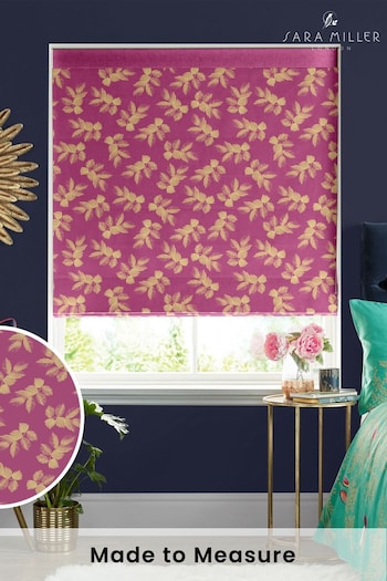 Sara Miller Fuchsia Pink Etched Leaves Made to Measure Blinds (Q53142) | £79
