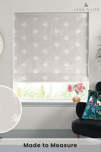 Sara Miller Natural Linen Small Palm Made to Measure Roman Blinds (Q53156) | £79