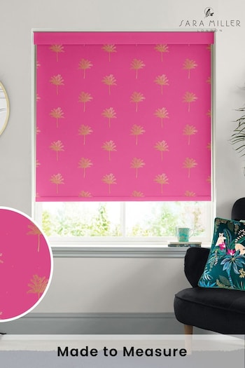 Sara Miller Pink Small Palm Made To Measure Roller Blinds (Q53196) | £58