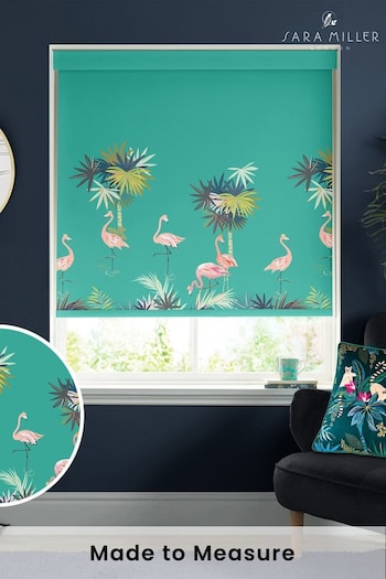 Sara Miller Green Flamingo Made To Measure Roller Blinds (Q53197) | £58