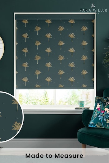 Sara Miller Forest Green Small Palm Made to Measure Blinds (Q53206) | £58