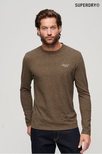 Superdry Brown Organic Cotton Vintage Logo Embroidered Top (Q53309) | £25