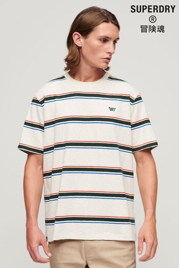 Superdry White Relaxed Stripe T-Shirt (Q53326) | £27