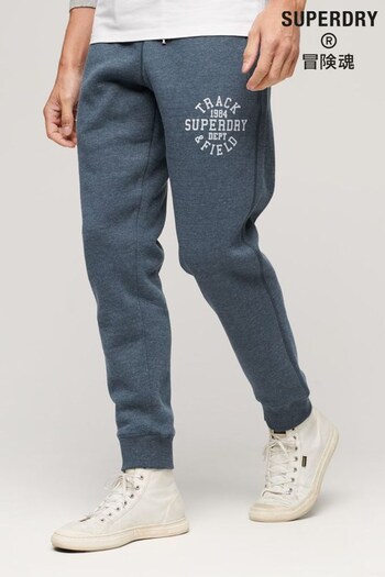 Superdry Blue Athletic College Logo Joggers (Q53369) | £55