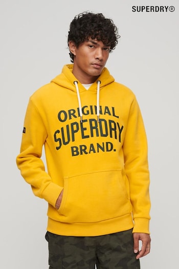 Superdry Yellow Athletic Script Graphic Hoodie (Q53373) | £60