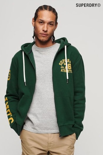 Superdry Green Athletic College Graphic Zip Hoodie (Q53406) | £60