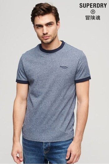 Superdry Blue Essential Logo Ringer T-Shirt (Q53407) | £23