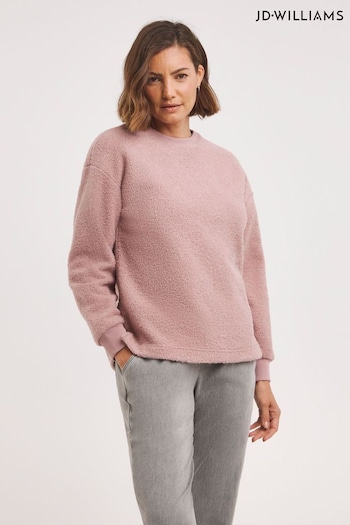 JD Williams Pink Blush Borg Crew Neck Sweatshirt (Q53433) | £26