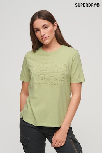 Superdry light Green Embossed Vintage Logo T-Shirt (Q53463) | £27