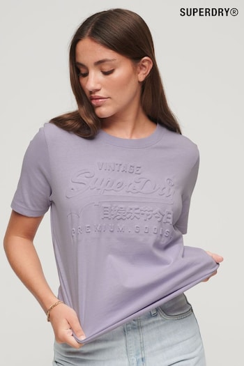 Superdry Purple Embossed Vintage Logo T-Shirt (Q53472) | £27