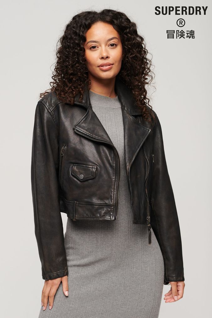 Superdry rylee discount leather jacket