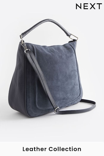 Blue Leather Suede Shoulder Bag (Q53553) | £75