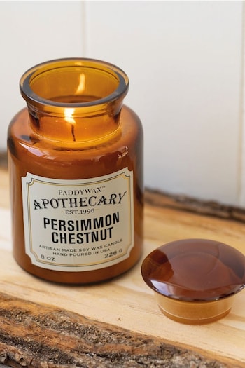 Paddywax Brown Apothecary Persimmon & Chestnut 226g Glass Jar Candle (Q53836) | £18