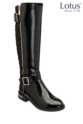 Lotus Black Leg Boots (Q54209) | £75