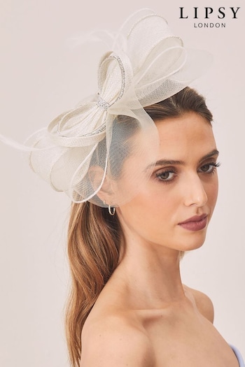 Lipsy Ivory White Diamante Bow Fascinator Headband (Q54241) | £28