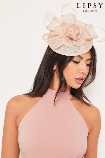 Lipsy Nude Pink Round Disc Fascinator Headband (Q54254) | £37