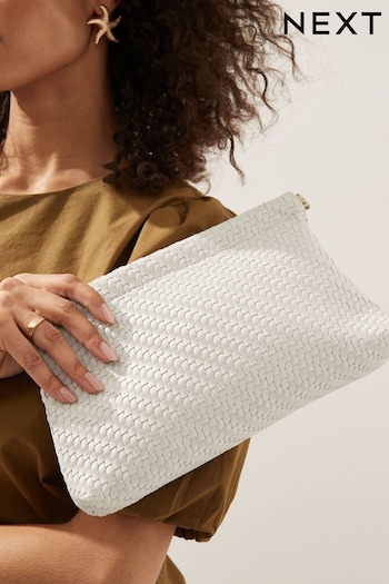 White Weave Clutch Bag (Q54377) | £30