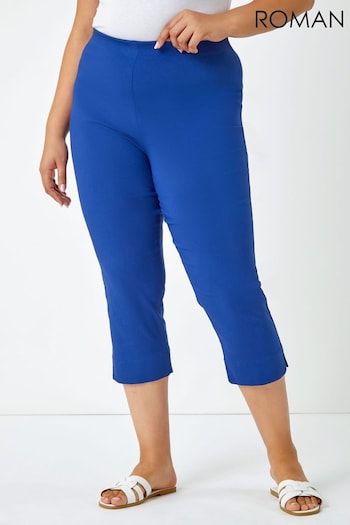 Roman Blue Curve Cropped Stretch Trousers (Q54409) | £24