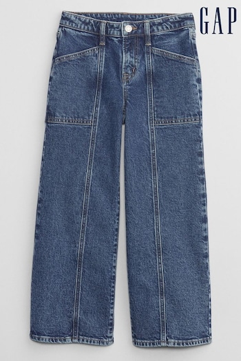 Gap Dark Wash Blue High Waisted Wide Leg Washwell Jeans (6-13yrs) (Q54448) | £25
