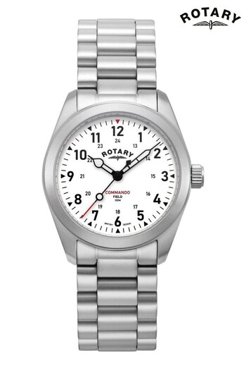 Rotary Gents Silver Tone Commando Watch (Q54591) | £209
