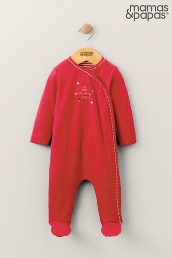 Mamas & Papas Red My 1st Christmas All in One (Q54673) | £20