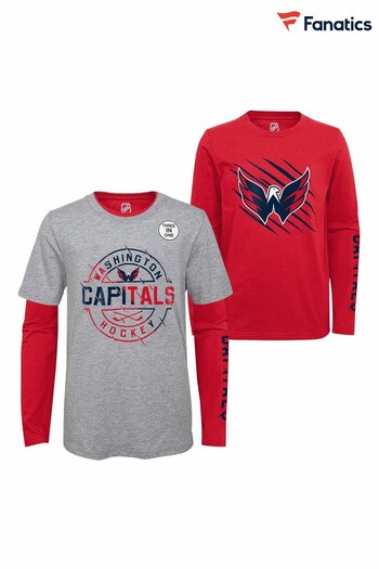 Fanatics Red Washington Capitals 2 Way Forward 2 Pack T-Shirt (Q54675) | £26