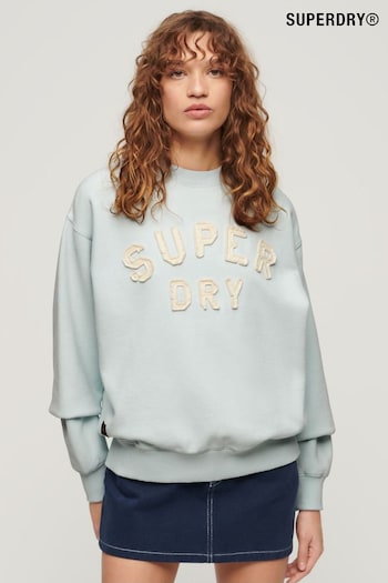 Superdry Blue Applique Athletic Loose Sweatshirt (Q54920) | £50