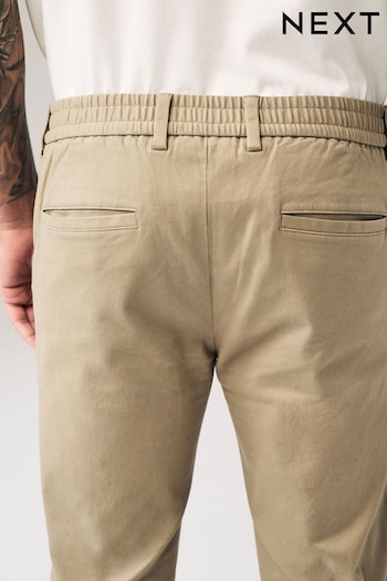Stone Elasticated Waist Slim Stretch Chino Trousers (Q54991) | £22