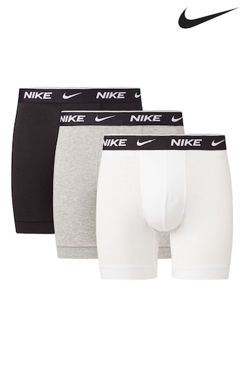 Nike Grey Everyday Cotton Stretch Boxer Briefs 3 Pack (Q55011) | £32