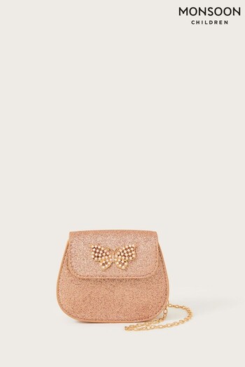 Monsoon Gold Pearl Butterfly Glitter Bag (Q55013) | £14
