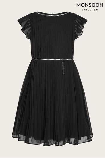 Monsoon Georgina Diamante Belt Pleat Dress (Q55021) | £42 - £46