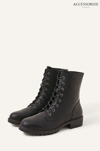 Accessorize Lace-Up Black Boots Corporate (Q55189) | £45
