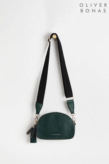 Oliver Bonas Green Sophia Curved Green Crossbody Bag Medium (Q55448) | £52