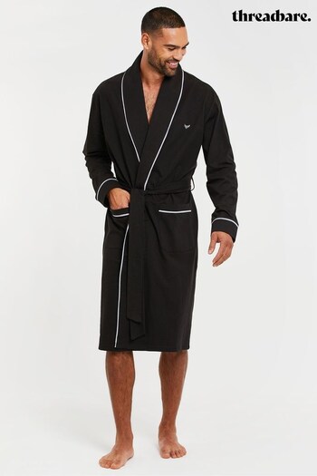 Threadbare Black Virgo Dressing Gown (Q55508) | £32
