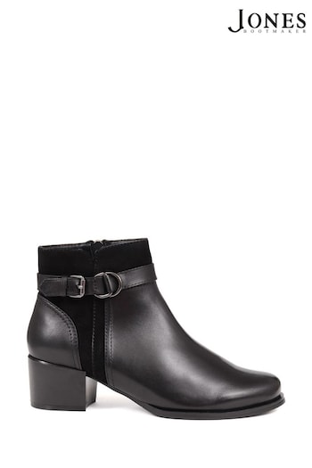 Jones Bootmaker Sarina Heeled Black Ankle Boots (Q55668) | £110
