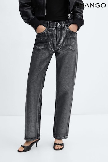 Mango Straight-Leg Foil Jeans midi (Q55719) | £50