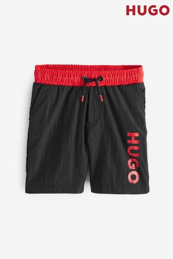 HUGO Logo Black Swim Shorts (Q55846) | £46 - £56