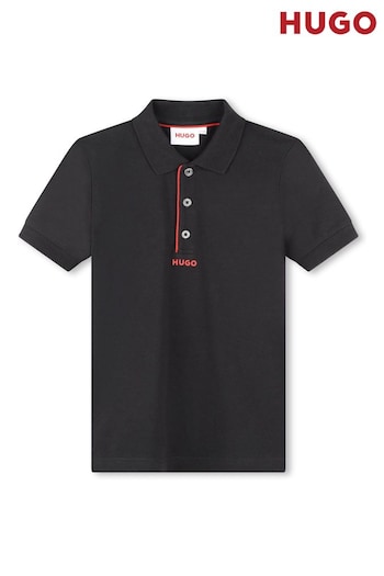 HUGO Logo Short Sleeve Blue Polo Shirt (Q55851) | £46 - £56